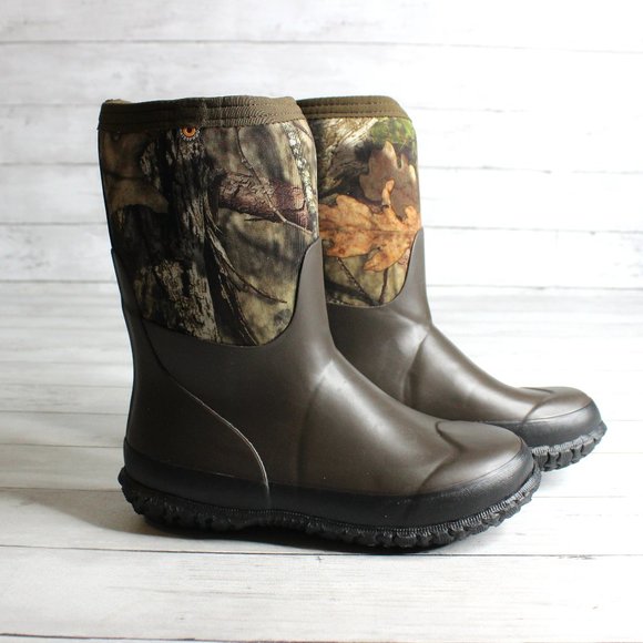 Bogs Boy's Waterproof Winter Snow Rain Boots Youth Size 3 Brown Camo - Picture 1 of 7